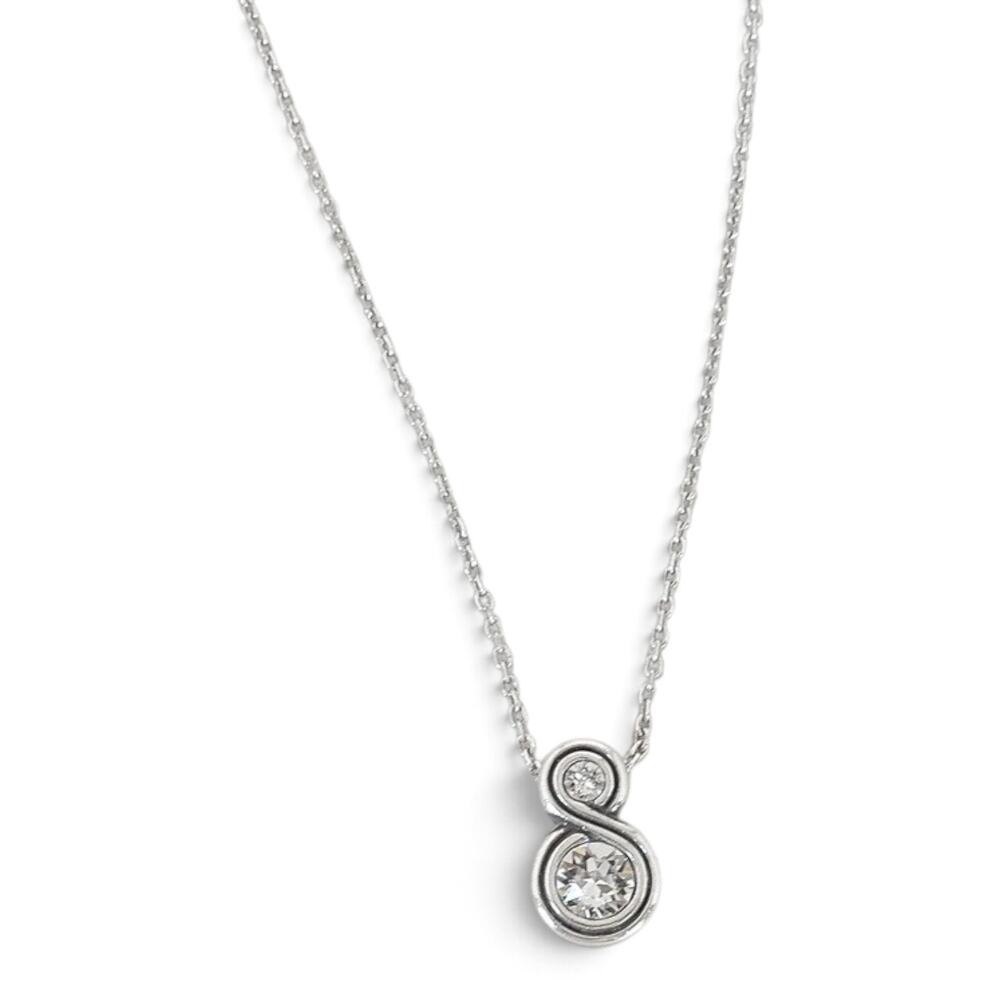 Brighton Infinity Sparkle Petite Necklace JL6521 Silver Plated Crystal
